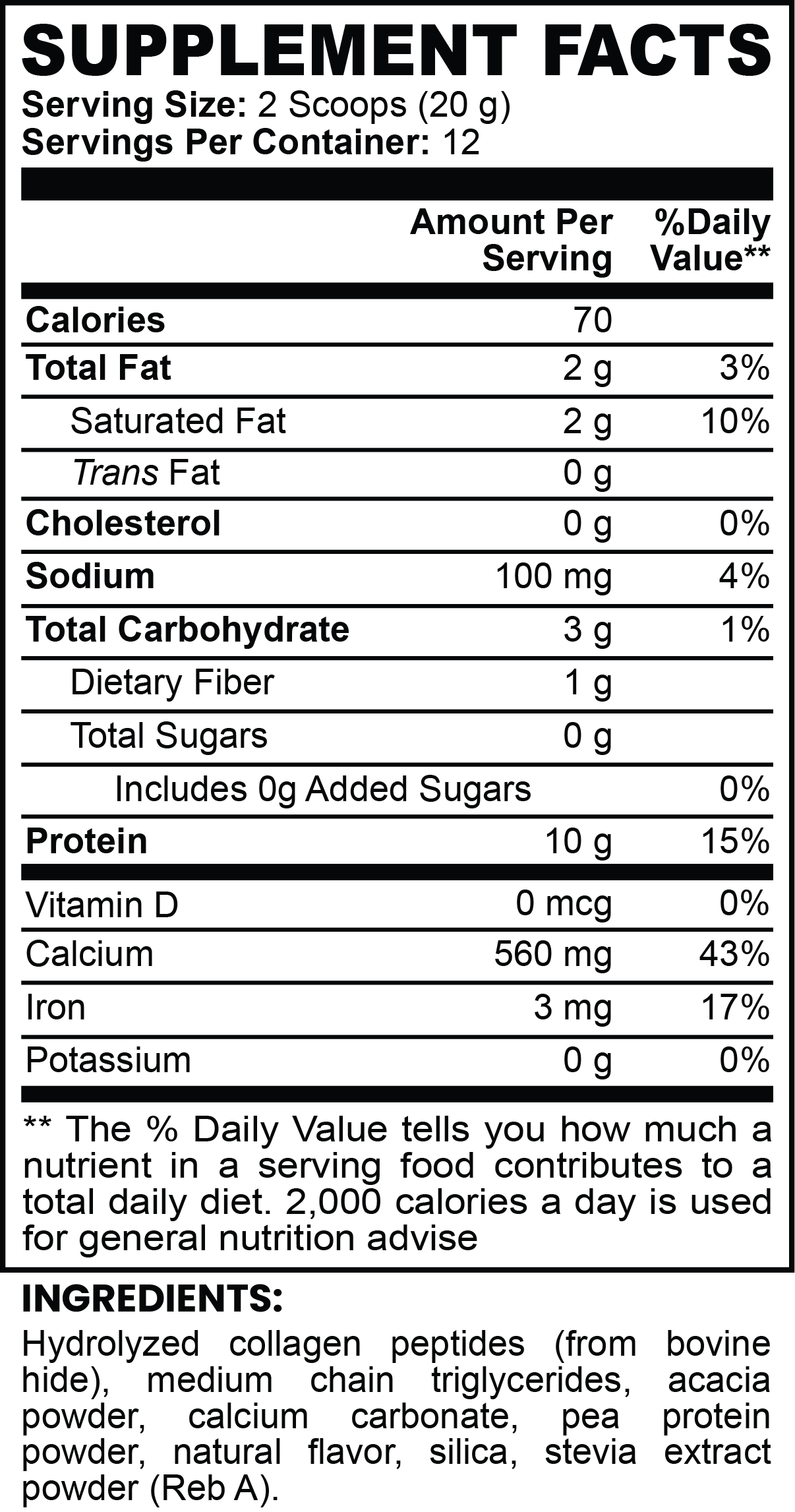 HYDRO-GLOW  GRASS-FED COLLAGEN  CREAMER– Vanilla
